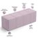 Kit Cabeceira Cama Box Casal 140cm com Calçadeira Roma W01 Suede Rosê - Lyam