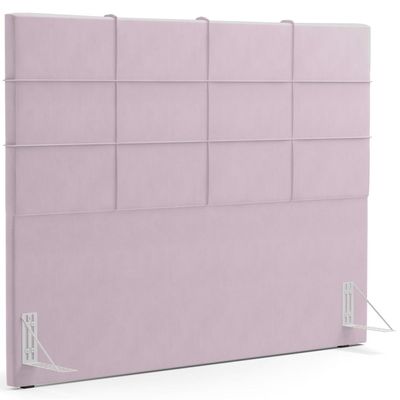 Kit Cabeceira Cama Box Casal 140cm com Calçadeira Roma W01 Suede Rosê - Lyam