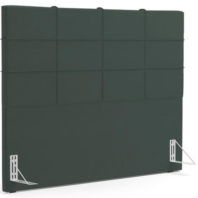 Kit Cabeceira Cama Box Casal 140cm com Calçadeira Roma W01 Suede Verde Musgo - Lyam