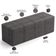 Kit Cabeceira Cama Box King 195cm com Calçadeira Roma W01 Linho Cinza Escuro - Lyam