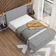 Kit Cabeceira Cama Box Casal 140cm com Calçadeira Roma W01 Suede Cinza - Lyam