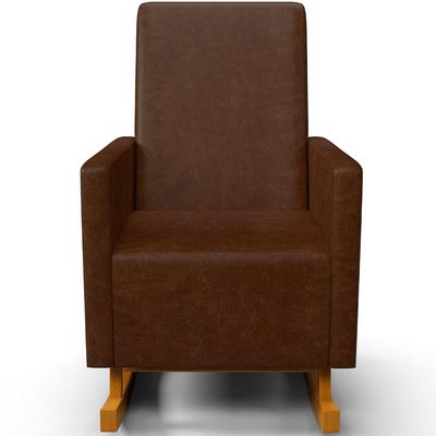 Poltrona de Amamentação com Balanço Ravena W01 Couríssimo Marrom - Lyam Decor