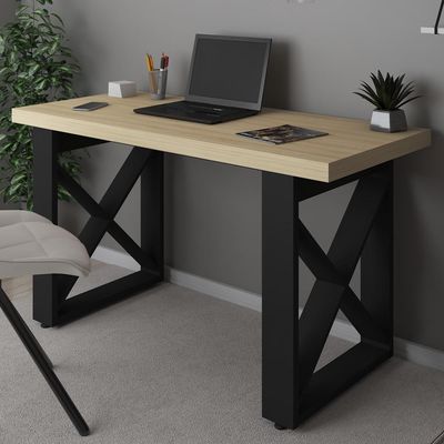 Mesa Para Escritório Escrivaninha Home Office 135x75 cm Tokyo A02 Carvalho Preto - Lyam Decor