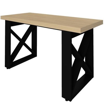 Mesa Para Escritório Escrivaninha Home Office 135x75 cm Tokyo A02 Carvalho Preto - Lyam Decor
