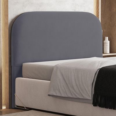 Cabeceira Cama Box King 195cm Orgânica Lanna W01 Suede Cinza - Lyam Decor