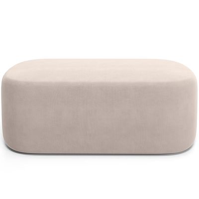 Kit 02 Puffs Decorativos Orgânico para Living Quarto 100cm Doha W01 Suede Bege - Lyam Decor