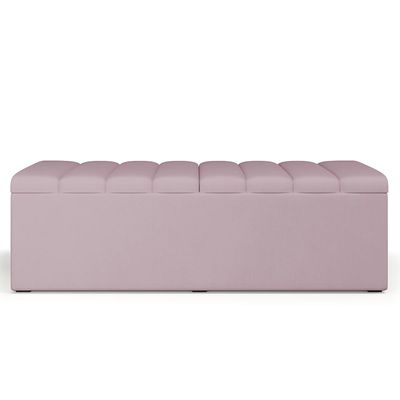 Calçadeira Recamier Baú Para Cama De Casal King Dália 195x50 cm W01 Suede Rosê - Lyam