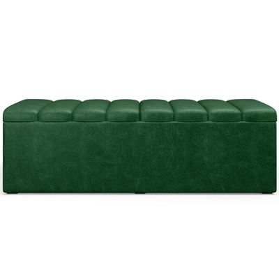 Calçadeira Recamier Baú Para Cama De Casal King Dália 195x50 cm W01 Couríssimo Verde Musgo - Lyam