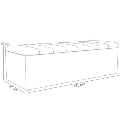 Calçadeira Recamier Baú Para Cama De Casal King Dália 195x50 cm W01 Couríssimo Verde Musgo - Lyam