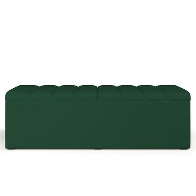 Calçadeira Recamier Baú Para Cama De Casal King Dália 195x50 cm W01 Suede Verde Musgo - Lyam