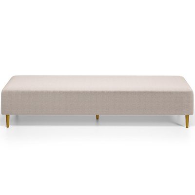 Kit 02 Puffs Decorativo Sala de Estar Bali W01 Pés Palito 170x60cm Bouclê Creme - Lyam Decor