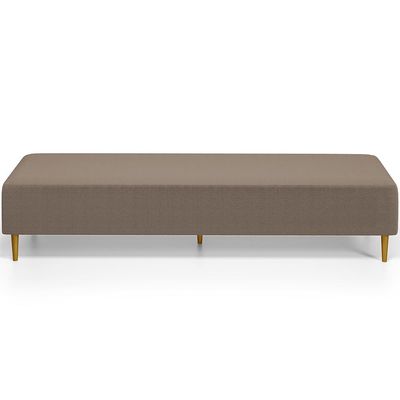 Kit 02 Puffs Decorativo Sala de Estar Bali W01 Pés Palito 170x60cm Bouclê Bege - Lyam Decor