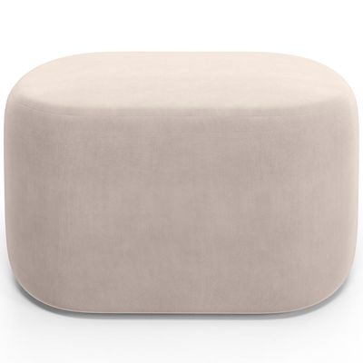 Kit 2 Puffs Decorativos Orgânico para Living Quarto 70cm Doha W01 Suede Bege - Lyam Decor