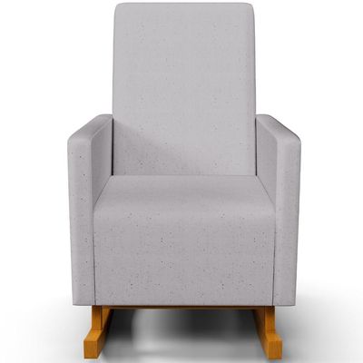 Poltrona de Amamentação com Balanço Ravena W01 Linho Cinza - Lyam Decor