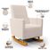 Poltrona de Amamentação com Balanço Ravena W01 Suede Bege - Lyam Decor