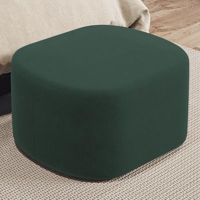 Puff Decorativo Orgânico para Living Quarto 70cm Doha W01 Suede Verde Musgo - Lyam Decor