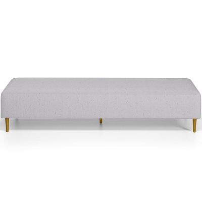 Puff Decorativo Sala de Estar Bali W01 Pés Palito 170x60cm Linho Cinza - Lyam Decor