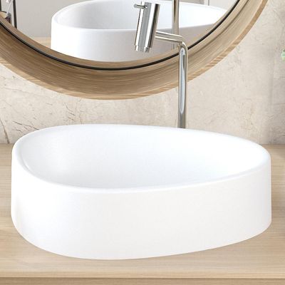 Cuba de Apoio Gota Para Banheiro Lavabo C01 BG43W Branca Matte Fosca  - Lyam