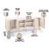 Kit Aparador Buffet Bar Living Santiago com Cristaleira Adega Síria B01 Off White - Lyam