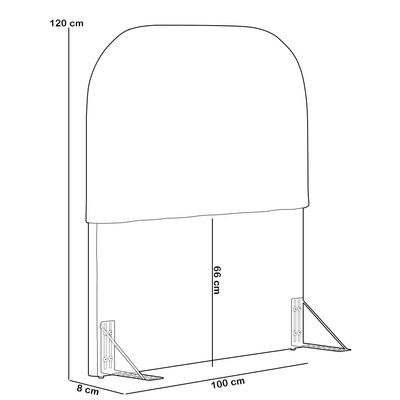 Cabeceira Cama Box 100cm Orgânica Lanna W01 Bouclê Bege - Lyam Decor