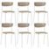 Kit 06 Cadeiras Empilhável Fixa Atom F02 Base Aço Branco Nude - Lyam Decor