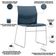 Kit 06 Cadeiras Empilhável Fixa Link F02 Base Aço Cinza Azul - Lyam Decor