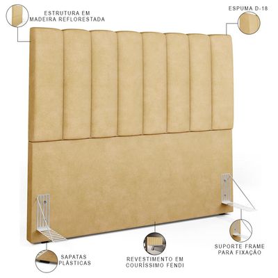 Cabeceira Cama Box Casal 140 cm Dália W01 Couríssimo Fendi - Lyam Decor