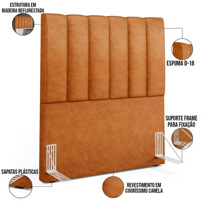 Cabeceira Cama Box 100 cm Dália W01 Couríssimo Canela - Lyam Decor