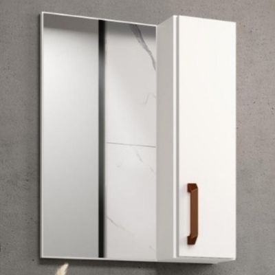 Conjunto Banheiro Gabinete Com Pés 50cm Lavatório e Armário Allegra B06 Branco - Lyam Decor