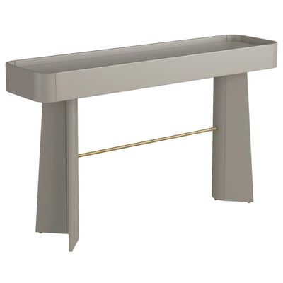 Aparador Para Sala De Estar Orgânico Industrial Alef I03 Grigio Dourado - Lyam Decor