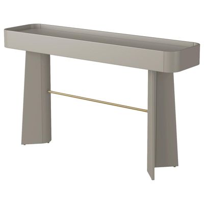 Aparador Para Sala De Estar Orgânico Industrial Alef I03 Grigio Dourado - Lyam Decor