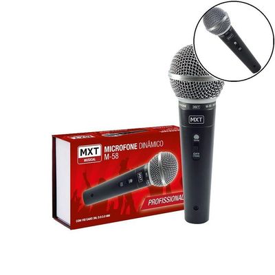 Microfone Dinâmico M-58 Profissional 3m