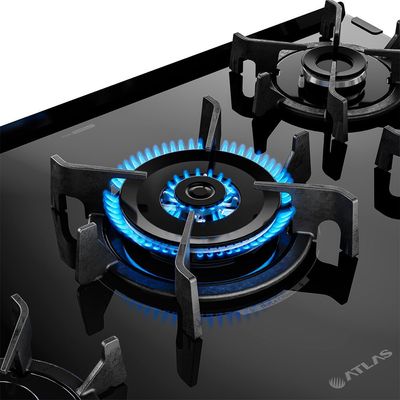 Fogão 5 Bocas Preto com Mesa de Vidro Atlas Agile Up Bivolt Preto / Bivolt