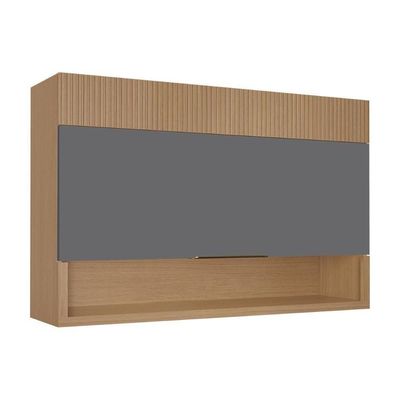 Armário Aéreo Cozinha Nesher Realeza 1 Porta 120cm Carvalho/titânio