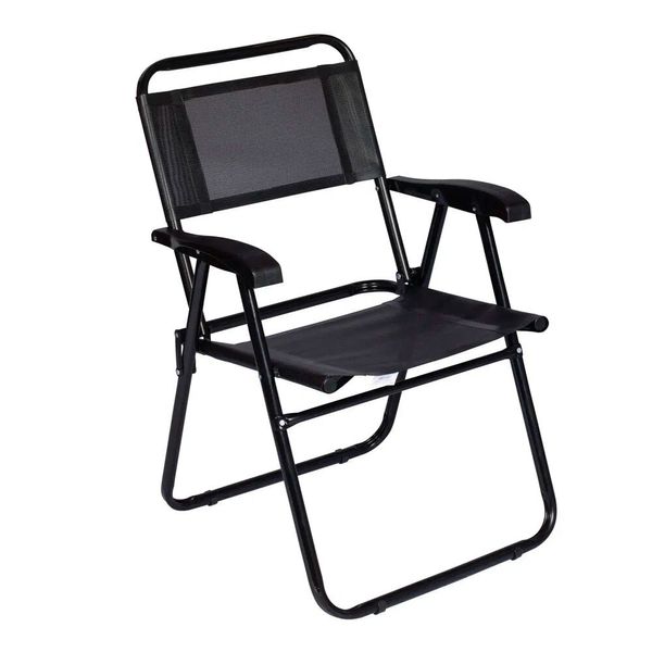 Cadeira de Praia Alta em Aço Carbono Master 2048 Mor Preto