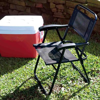 Cadeira de Praia Alta em Aço Carbono Master 2048 Mor Preto