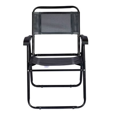 Cadeira de Praia Alta em Aço Carbono Master 2048 Mor Preto