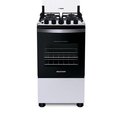 Fogão de Piso 4 Bocas Brastemp Acendimento Automático BFO4NBB Branco / Bivolt