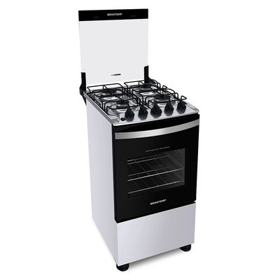 Fogão de Piso 4 Bocas Brastemp Acendimento Automático BFO4NBB Branco / Bivolt