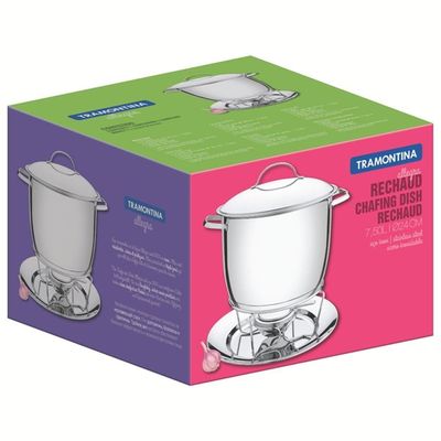 Rechaud Allegra Inox Fogareiro Tampa Vidro 7,8L Tramontina