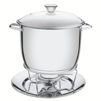 Rechaud Allegra Inox Fogareiro Tampa Vidro 7,8L Tramontina