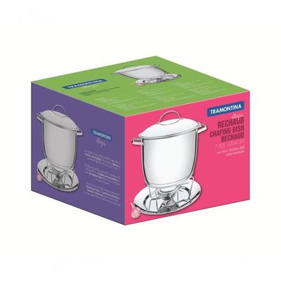 Rechaud Allegra Inox Fogareiro Tampa Vidro 7,8L Tramontina