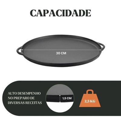 Forma De Pizza Em Ferro Fundido 35 Cm Panela Mineira