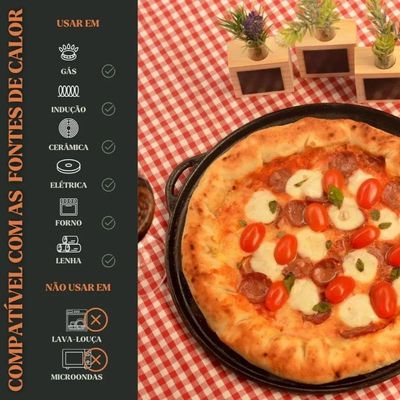 Forma De Pizza Em Ferro Fundido 35 Cm Panela Mineira