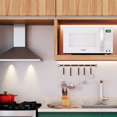 Microondas 32 Litros com Menu Fácil 900W CMS46AB Consul Branco / 110V