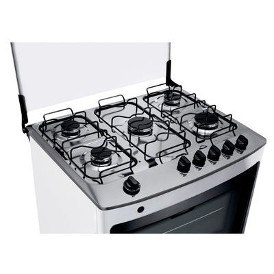 Fogão a Gás de Piso 5 Bocas Consul Mesa em Aço Inox CFS5NAB Branco / Bivolt