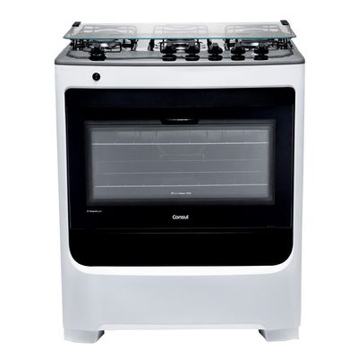 Fogão a Gás de Piso 5 Bocas Consul Mesa em Aço Inox CFS5NAB Branco / Bivolt
