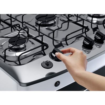Fogão a Gás de Piso 5 Bocas Consul Mesa em Aço Inox CFS5NAB Branco / Bivolt