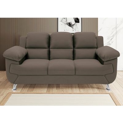 Sofá 2,02 Metros Linoforte Avalon, 3 Lugares, Veludo, Espuma D-33 Marrom