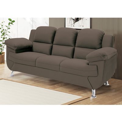 Sofá 2,02 Metros Linoforte Avalon, 3 Lugares, Veludo, Espuma D-33 Marrom